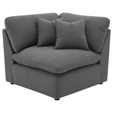 Hobson Charcoal 5-Piece Upholstered Modular Sectional and Ottoman by Coaster at Eve Furniture