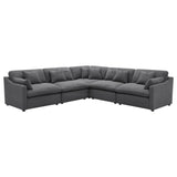 Hobson Charcoal 5-piece Upholstered Modular Sectional Sofa by Coaster at Eve Furniture