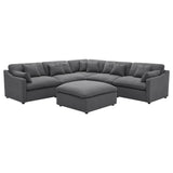 Hobson Charcoal 5-Piece Upholstered Modular Sectional and Ottoman by Coaster at Eve Furniture