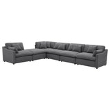 Hobson Charcoal 5-Piece Upholstered Modular Sectional and Ottoman by Coaster at Eve Furniture