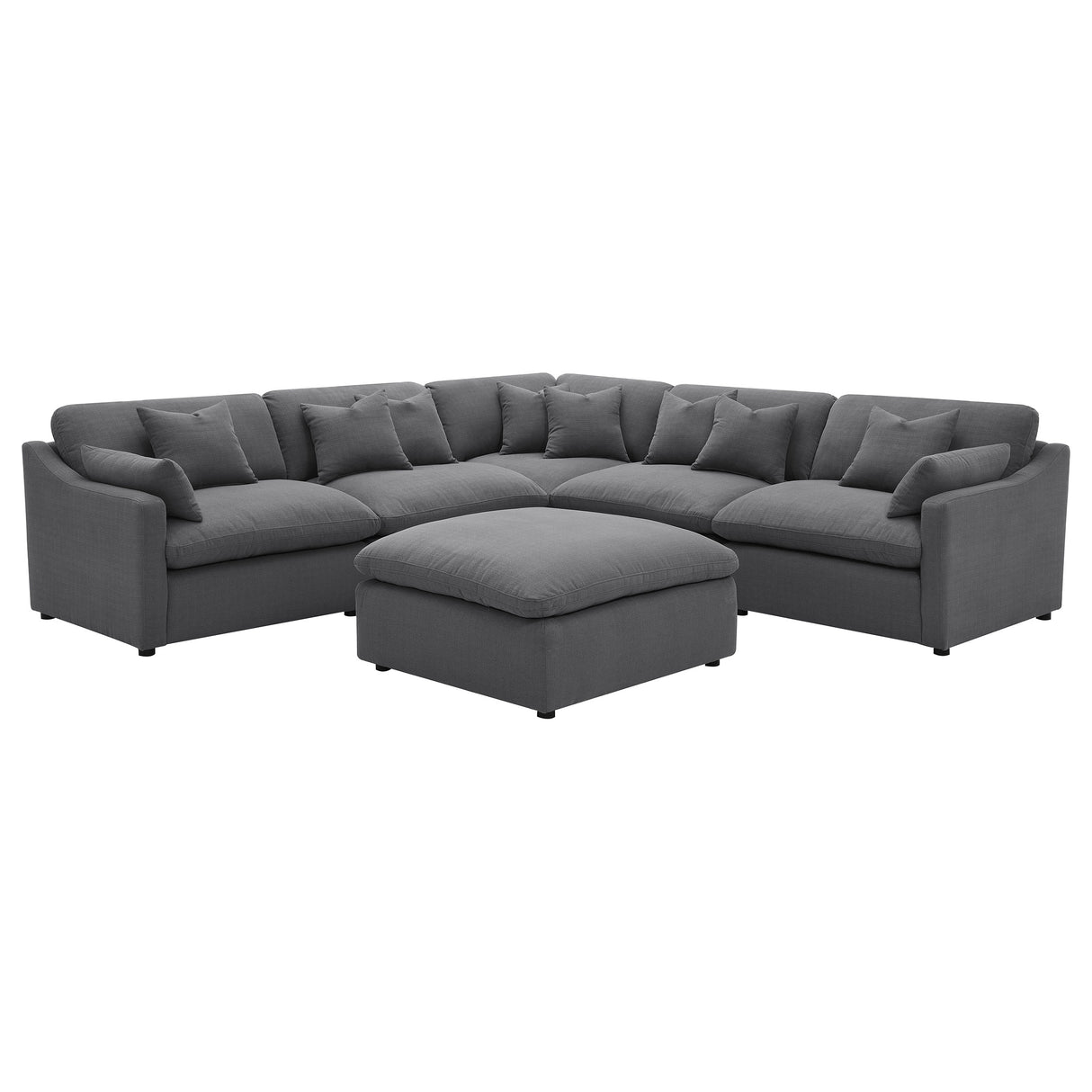 Hobson Charcoal 6-piece Upholstered Modular Sectional Sofa by Coaster at Eve Furniture