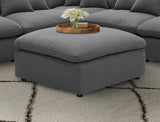 Hobson Charcoal Square Upholstered Ottoman