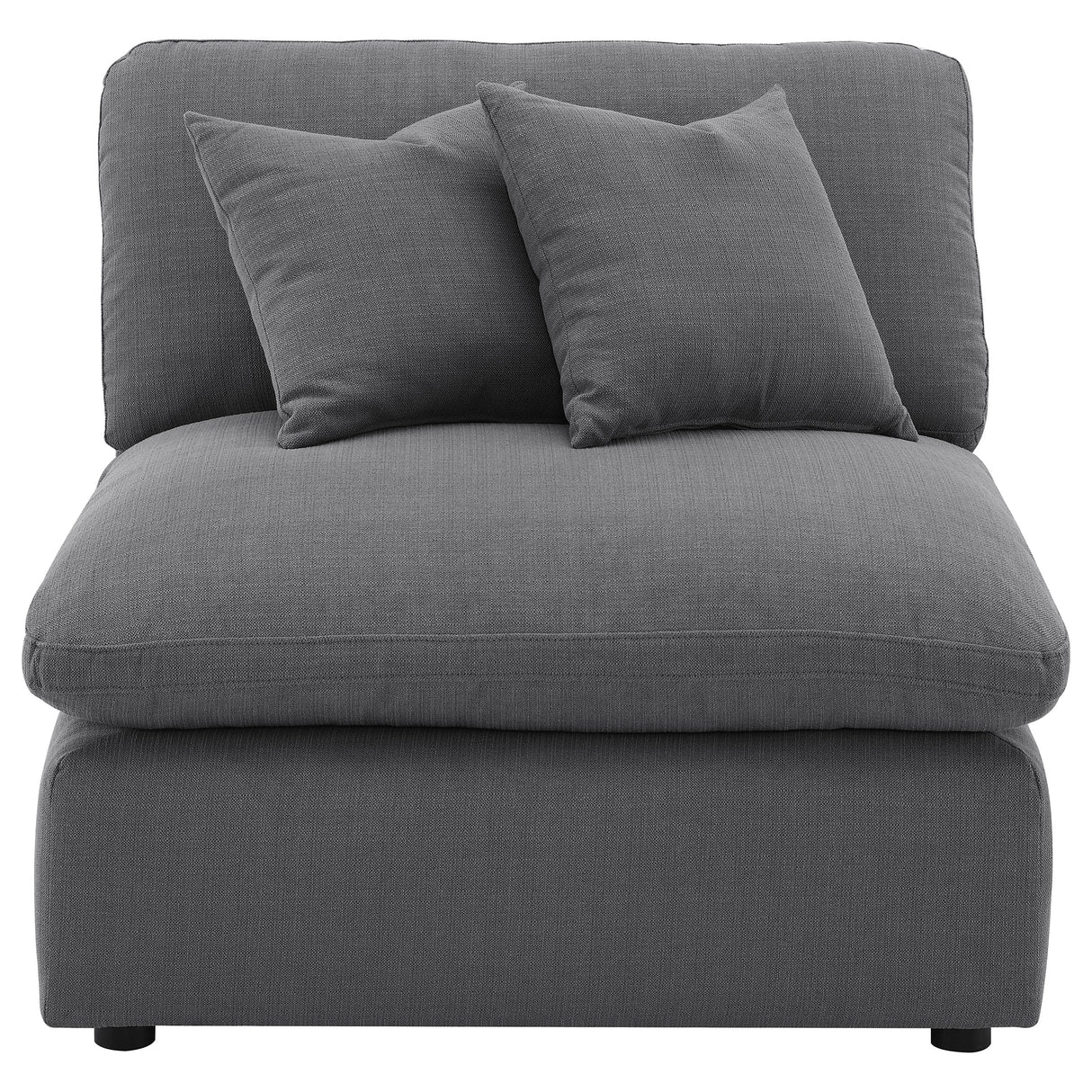 Hobson Charcoal Upholstered Armless Chair by Coaster at Eve Furniture