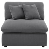 Hobson Charcoal Upholstered Armless Chair by Coaster at Eve Furniture