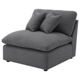 Hobson Charcoal Upholstered Armless Chair by Coaster at Eve Furniture