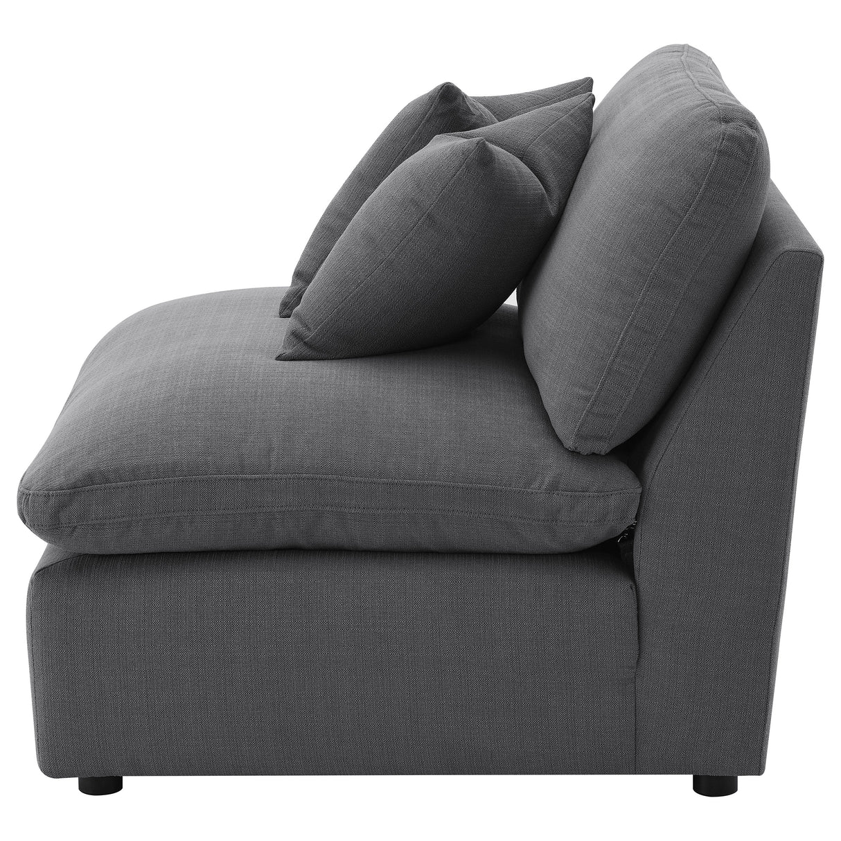 Hobson Charcoal Upholstered Armless Chair by Coaster at Eve Furniture