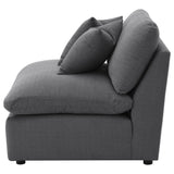 Hobson Charcoal Upholstered Armless Chair by Coaster at Eve Furniture