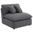 Hobson Charcoal Upholstered Armless Chair by Coaster at Eve Furniture
