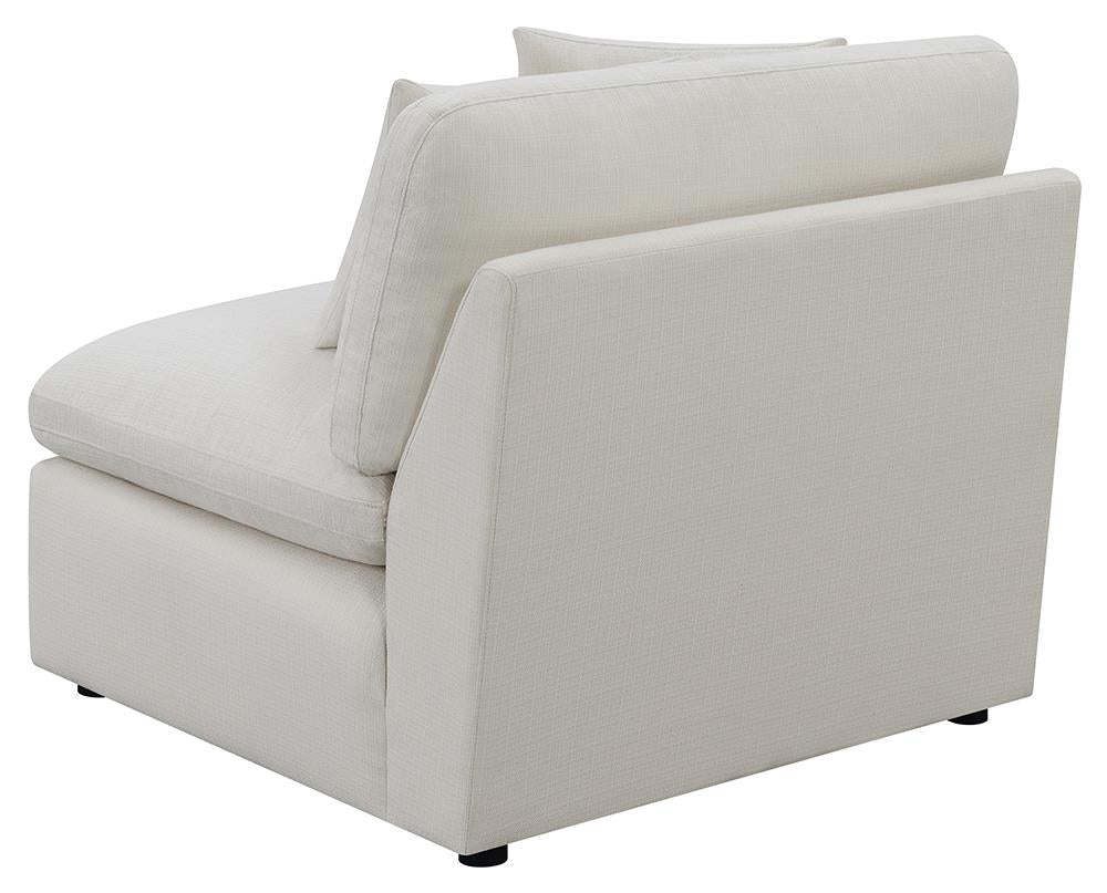 Hobson Off-White Cushion Back Armless Chair