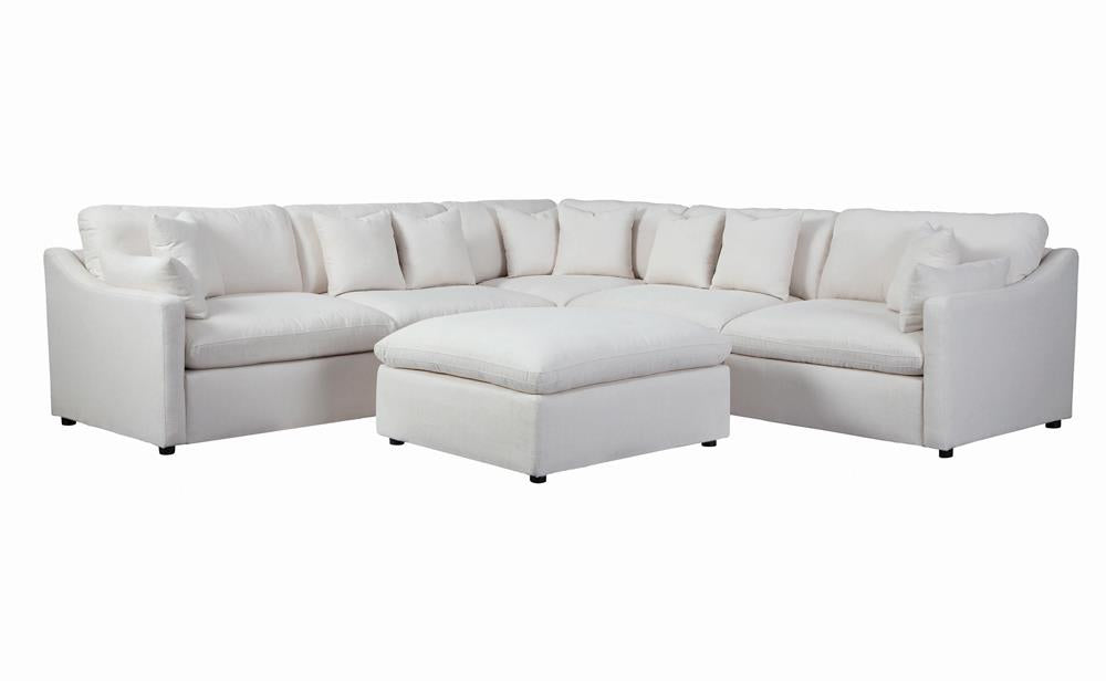 Hobson Cushion Seat Ottoman Off-White