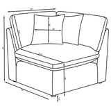 Hobson Ivory 5-piece Upholstered Modular Sectional Sofa by Coaster at Eve Furniture