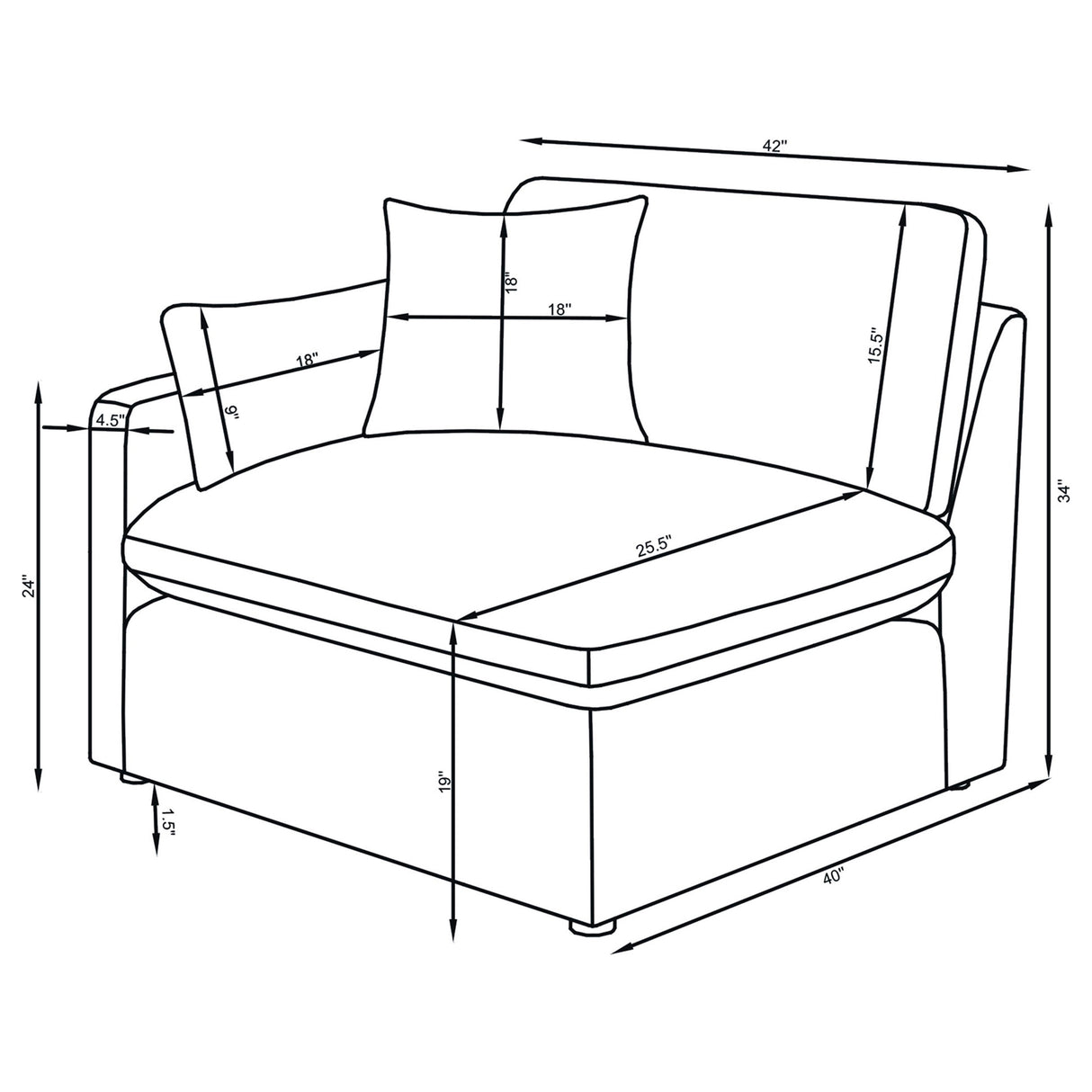 Hobson Ivory 5-piece Upholstered Modular Sectional Sofa by Coaster at Eve Furniture