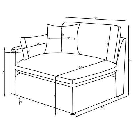 Hobson Ivory 6-Piece Upholstered Modular Sectional Sofa by Coaster at Eve Furniture