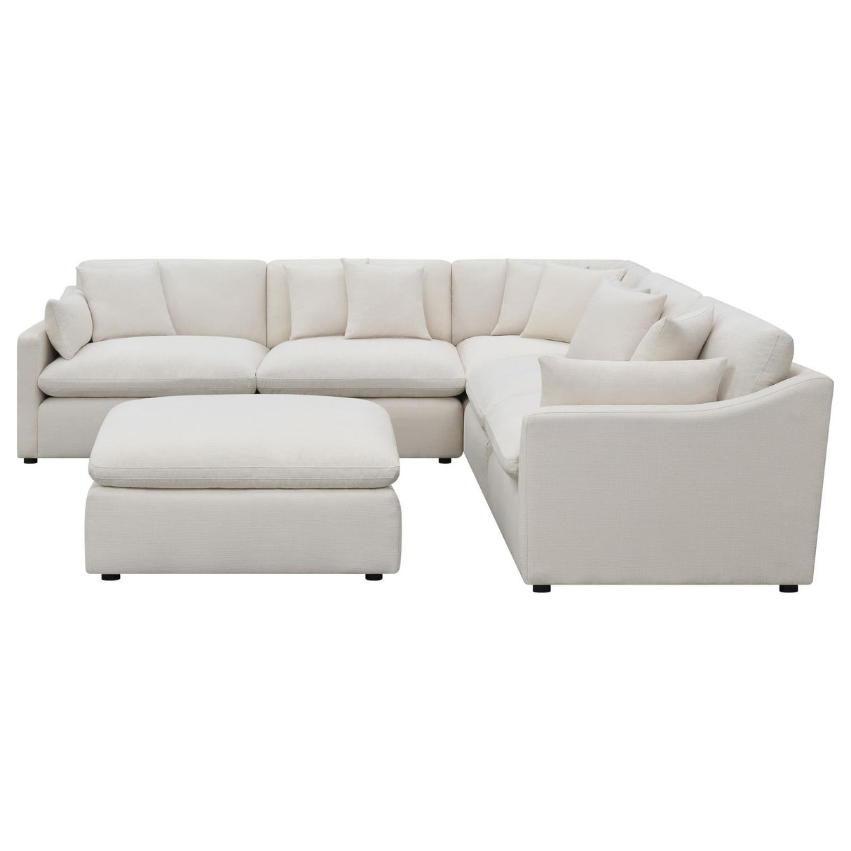 Hobson Ivory 6-Piece Upholstered Modular Sectional Sofa by Coaster at Eve Furniture