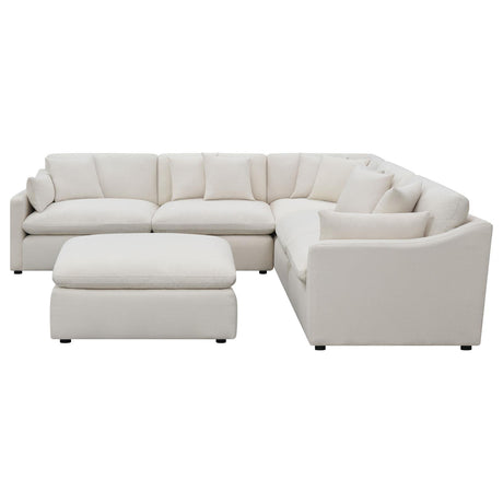Hobson Ivory 6-Piece Upholstered Modular Sectional Sofa by Coaster at Eve Furniture