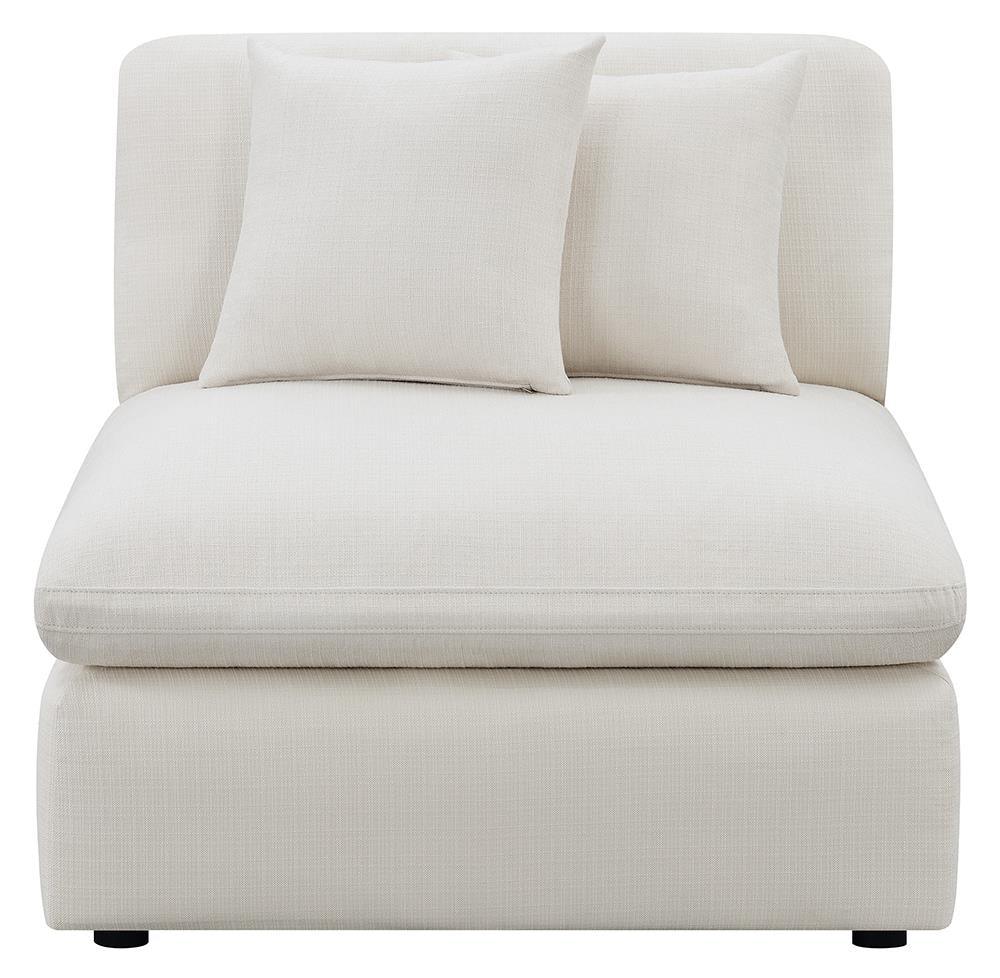 Hobson Off-White Cushion Back Armless Chair by Coaster at Eve Furniture