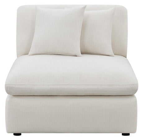 Hobson Off-White Cushion Back Armless Chair by Coaster at Eve Furniture