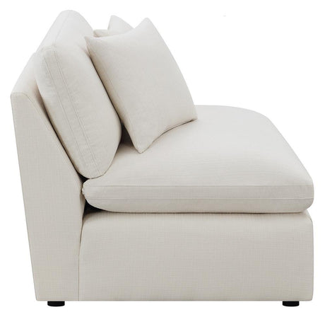 Hobson Off-White Cushion Back Armless Chair by Coaster at Eve Furniture