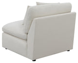 Hobson Off-White Cushion Back Armless Chair by Coaster at Eve Furniture
