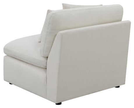 Hobson Off-White Cushion Back Armless Chair by Coaster at Eve Furniture