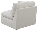 Hobson Off-White Cushion Back Armless Chair by Coaster at Eve Furniture