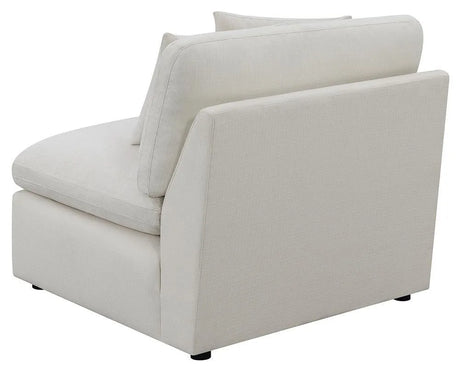 Hobson Off-White Cushion Back Armless Chair by Coaster at Eve Furniture