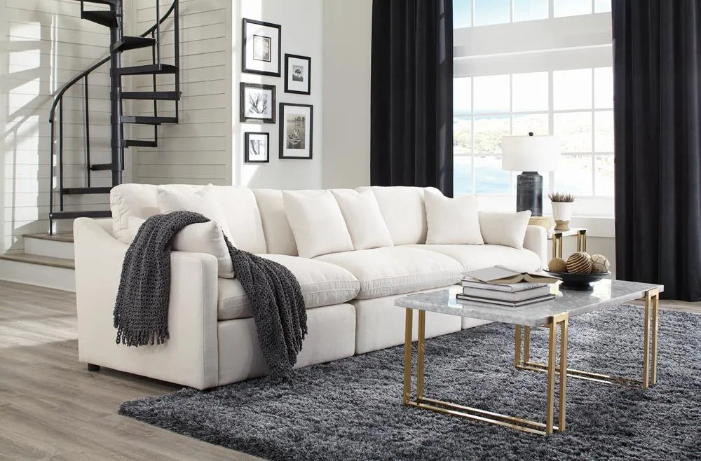 Hobson Off-White Cushion Back Armless Chair by Coaster at Eve Furniture