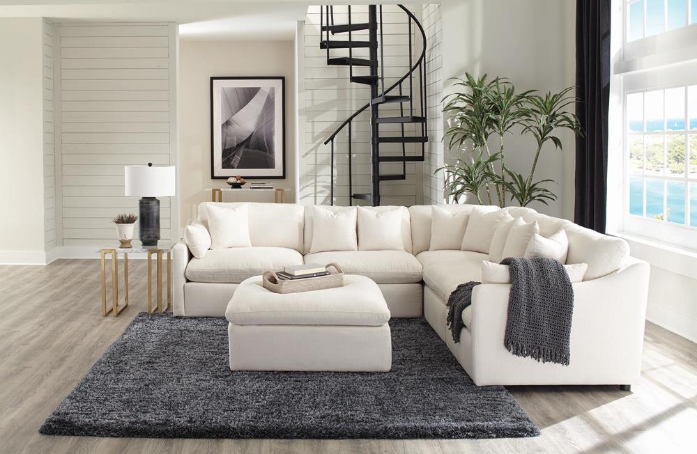 Hobson Off-White Cushion Seat Ottoman by Coaster at Eve Furniture