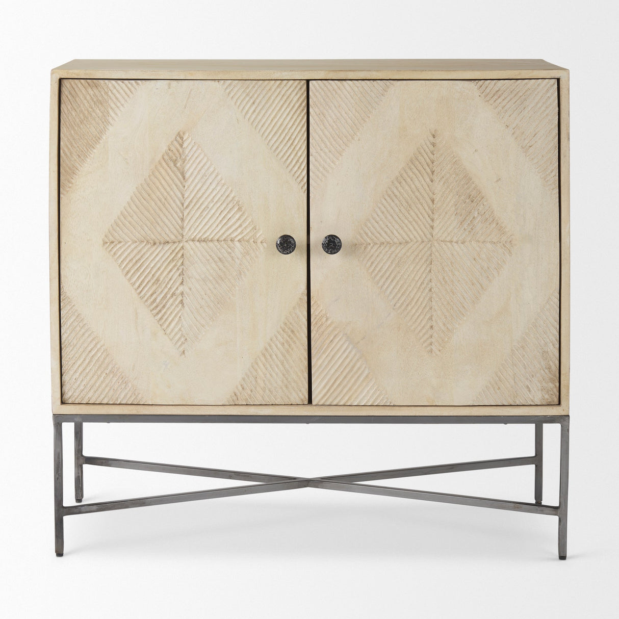 Hogarth 36.0L x 16.0W x 34.0H 2 Door Blonde Wood Accent Cabinet by Mercana at Eve Furniture