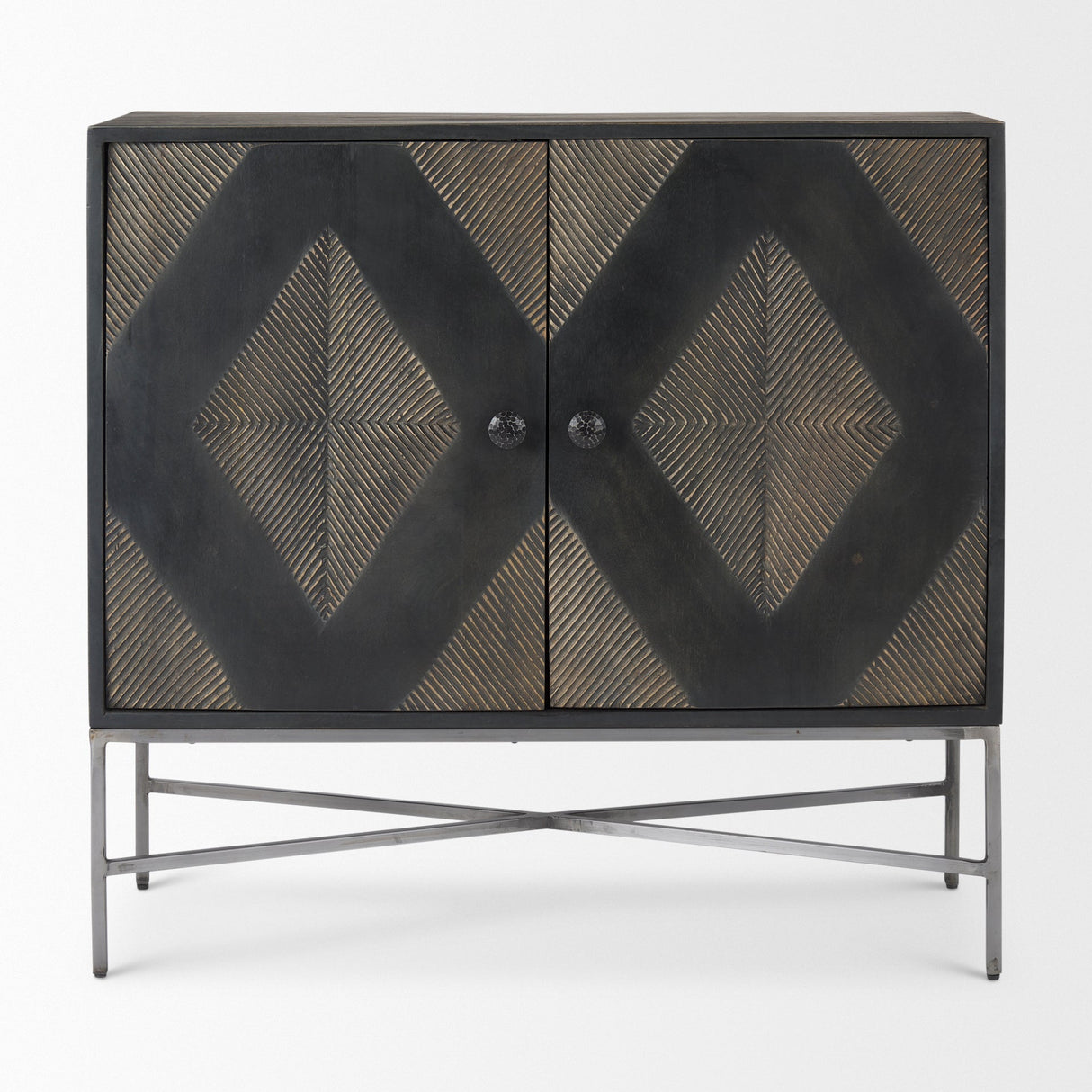 Hogarth 36.0L x 16.0W x 34.0H 2 Door Dark Accent Cabinet by Mercana at Eve Furniture