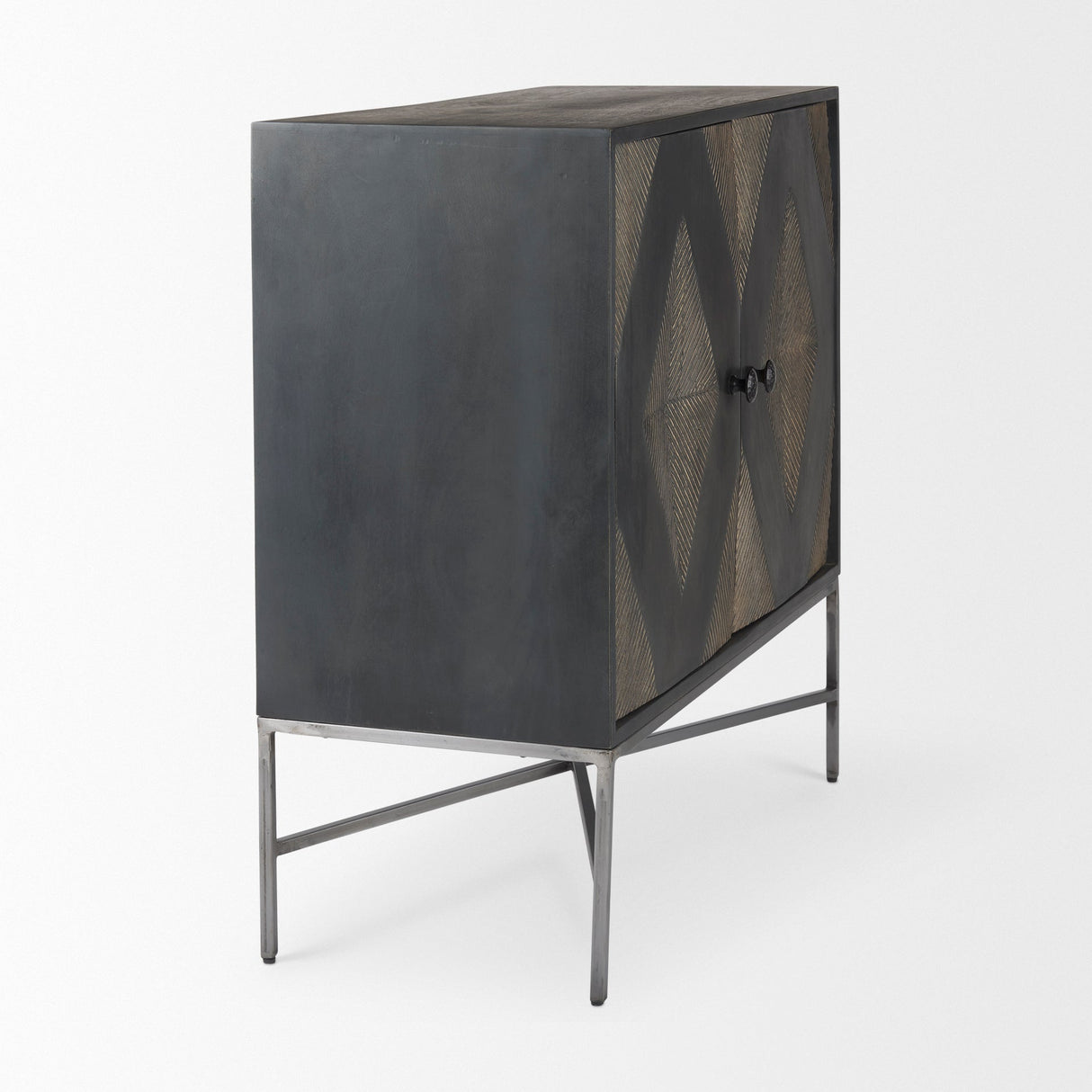 Hogarth 36.0L x 16.0W x 34.0H 2 Door Dark Accent Cabinet by Mercana at Eve Furniture
