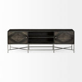 Hogarth I Dark Brown Solid Wood TV Stand Media Console with Storage by Mercana at Eve Furniture