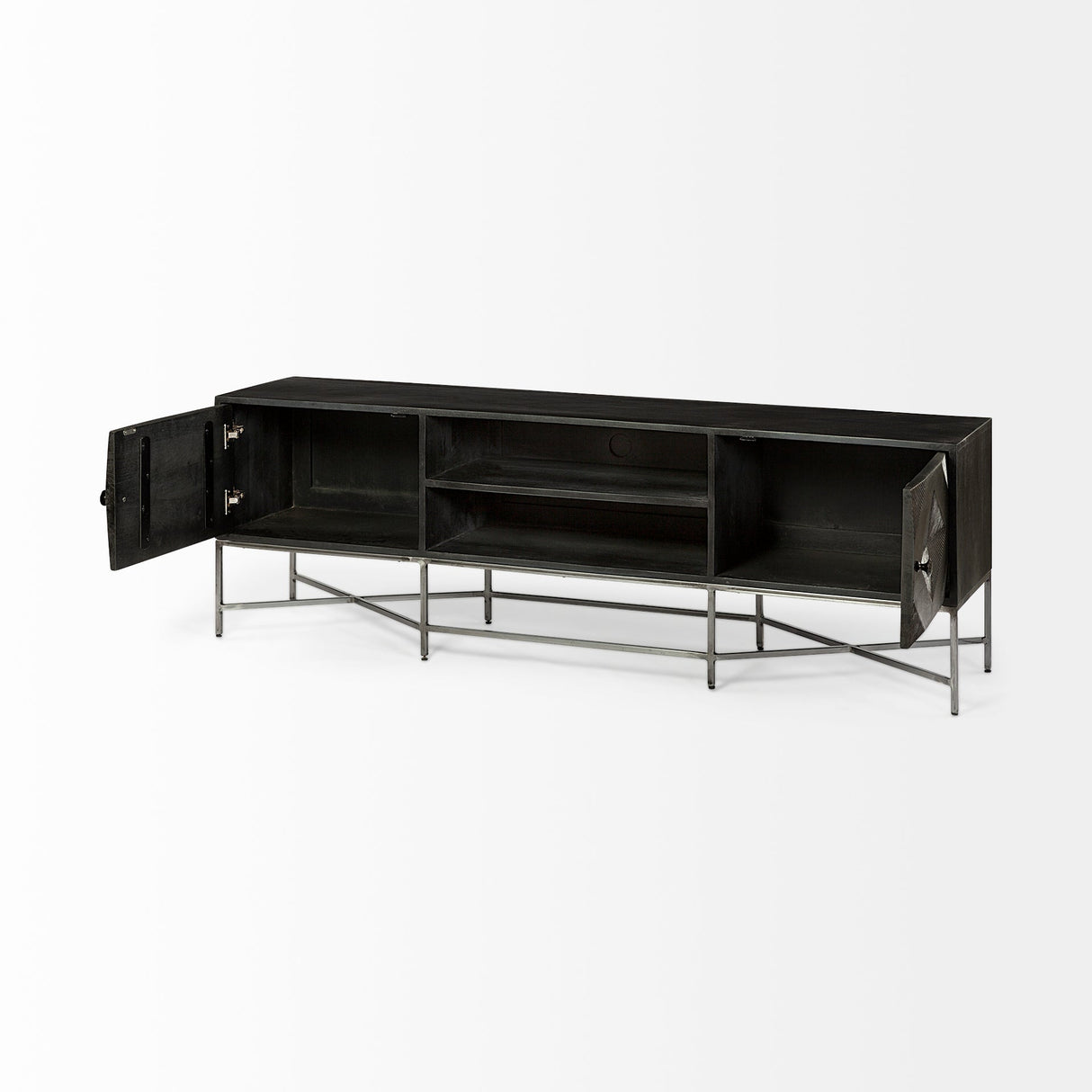 Hogarth I Dark Brown Solid Wood TV Stand Media Console with Storage by Mercana at Eve Furniture