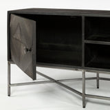 Hogarth I Dark Brown Solid Wood TV Stand Media Console with Storage by Mercana at Eve Furniture