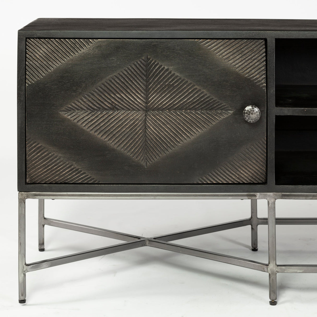 Hogarth I Dark Brown Solid Wood TV Stand Media Console with Storage by Mercana at Eve Furniture