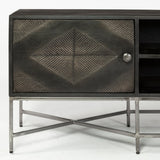 Hogarth I Dark Brown Solid Wood TV Stand Media Console with Storage by Mercana at Eve Furniture