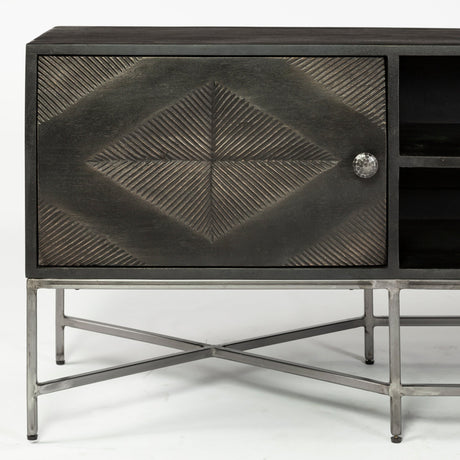 Hogarth I Dark Brown Solid Wood TV Stand Media Console with Storage by Mercana at Eve Furniture