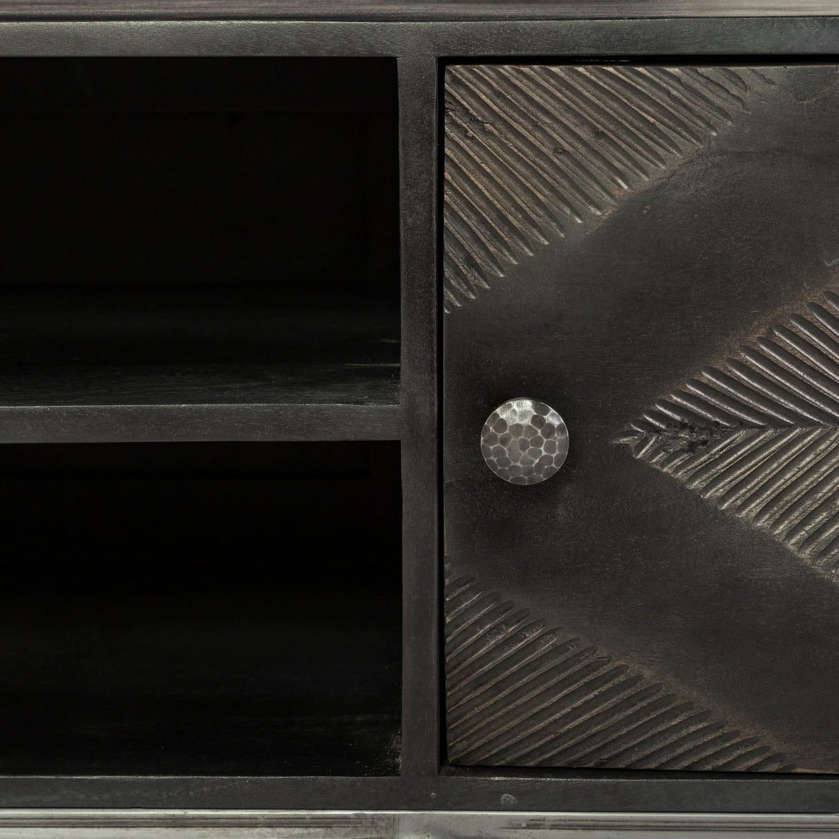 Hogarth I Dark Brown Solid Wood TV Stand Media Console with Storage by Mercana at Eve Furniture