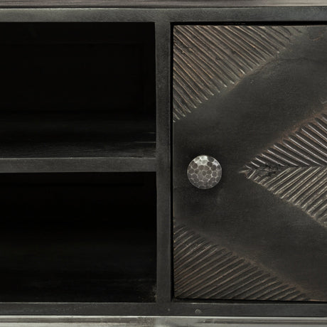 Hogarth I Dark Brown Solid Wood TV Stand Media Console with Storage by Mercana at Eve Furniture