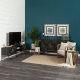 Hogarth I Dark Brown Solid Wood TV Stand Media Console with Storage by Mercana at Eve Furniture
