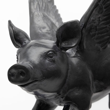 Hogbadi Set of 2 Black Flying Pigs by Mercana at Eve Furniture