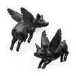 Hogbadi Set of 2 Black Flying Pigs by Mercana at Eve Furniture