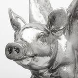 Hogbadi Set of 2 Silver Flying Pigs by Mercana at Eve Furniture