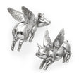 Hogbadi Set of 2 Silver Flying Pigs by Mercana at Eve Furniture
