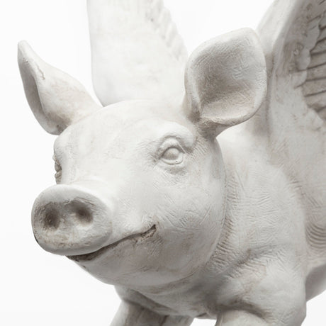 Hogbadi Set of 2 White Flying Pigs by Mercana at Eve Furniture