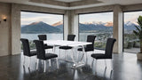 Holbaek Silver/White 80" Dining Table by Furniture of America at Eve Furniture