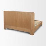 Holden Queen Upholstered Bedframe | Shelter Headboard | Burgundy Performance Fabric by Mercana at Eve Furniture