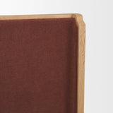 Holden Queen Upholstered Bedframe | Shelter Headboard | Burgundy Performance Fabric by Mercana at Eve Furniture