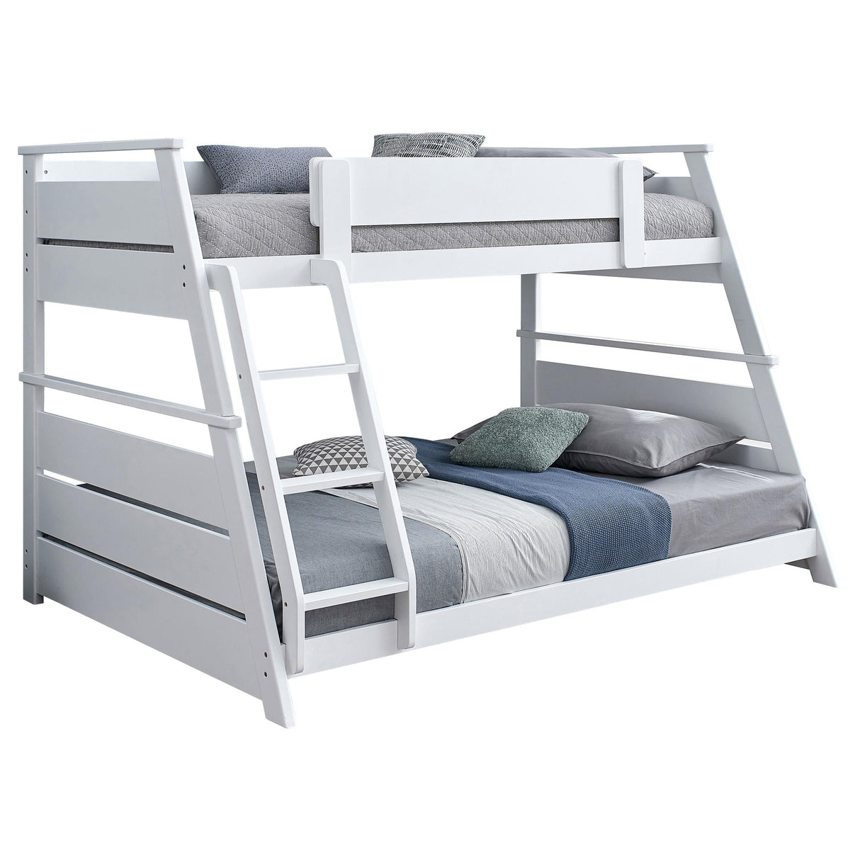 Holden White Wood Veneer Twin Over Full Bunk Bed by Coaster at Eve Furniture