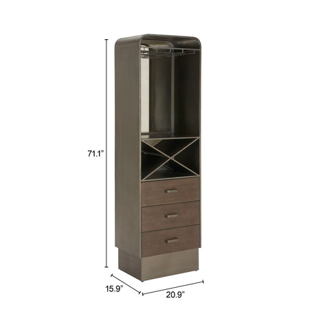 Hole Bronze Bar Cabinet by Zuomod at Eve Furniture